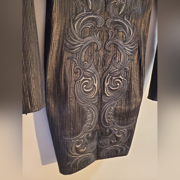 ROBERTO CAVALLI Black Leather Mini Dress Women's Size 44 - Picture 2 of 16